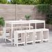 Prolenta Maison Exclusive - Tuinset voor in de tuin, wit, 9-delig, gemaakt van massief grenenhout