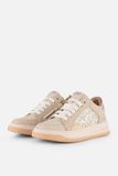 Shoesme Beige Sneaker Met Glitters - Sneakers Kinderen - Meisjes - Beige Lilac Glitter - Pailletten - Maat 30