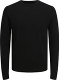 JACK & JONES Mark merino knit crew neck slim fit - heren pullover wol met O-hals - zwart