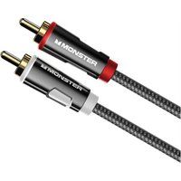 Monster Cable 2-kanaals stereo-audioverbindingskabel 2 RCA-mannelijk naar 2 RCA-mannelijk 1,5 m Zwart