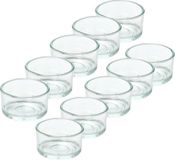 Trend Candles theelichthouder - 10x - glas - transparant - 4x3 cm - waxinelicht