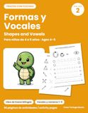Formas y Vocales: Shapes and Vowels | Libro de trazos bilingüe para niños de 4 a 5 años