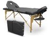 QUIRUMED Elite Inklapbare Houten Massagetafel, Zwart, 194 x 70 cm