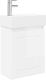 vidaXL Badkamermeubel met kraan Hoogglans Wit 45,5 x 22,5 x 84 cm