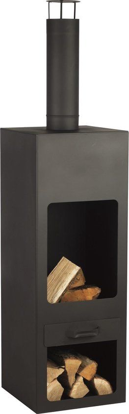 RedFire Jersey XXL - Black - Steel - Fire Basket - Garden Fireplace - Including Wood Grate - Industrial - Patio Heating - Atmospheric Fireplace