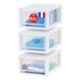 Iris Ohyama, Plastic opberglade, Stapelbaar, Wit, 7L, Set van 3