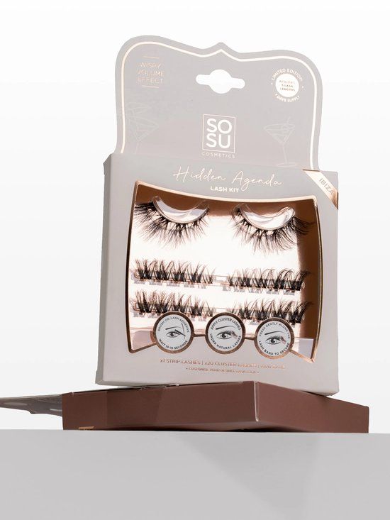 SOSU Cosmetics Sosu Hidden Agenda Eyelash Kit Ibiza - 1 strip eyelashes - 20 clusterlashes - 1 glue - Vegan