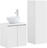 vidaXL Badkamermeubel Set 2 st Wit 33 x 34,5 x 100 cm Bewerkt hout