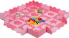 Relaxdays 52-delige speelmat foam - puzzelmat - vloerpuzzel - speeltegels kinderen - zacht - roze