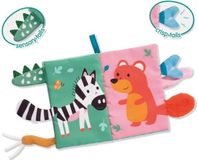 SES Creative Livre sensoriel en tissu, queues d'animaux, différentes textures, tissu doux