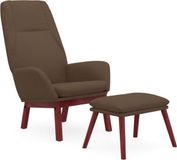 vidaXL Relaxstoel met voetenbank stof taupe