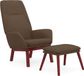 vidaXL Relaxstoel met voetenbank stof taupe