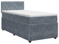 vidaXL Boxspringbed met matras, donkergrijs, 90 x 190 cm, fluweel
