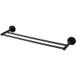 Balneo - Porte-serviettes double en acier inoxydable noir - Porte-serviettes 60 cm Qube inoxydable - Barre de salle de bain