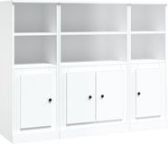 vidaXL Hoge kasten, 3 stuks, wit, van houtvezel