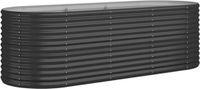 vidaXL Plantenbak - 224x80x68 cm - Staal verzinkt - Antraciet