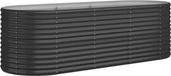 vidaXL Plantenbak - 224x80x68 cm - Staal verzinkt - Antraciet