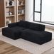 LVHOM Banquette modulaire, tissu cordura, 233 cm, banquette profonde pour 2 personnes avec méridienne, banquette facile d'entretien pour le salon, sans montage, noir