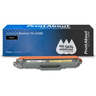 PrintAbout Huismerk TN-243BK Zwart Toner | Compatibel met Brother
