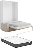 Vente-unique Bedkast hout natuurlijk licht, wit 140 x 200 cm