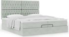 Prolenta Maison Exclusive - Ottoman bedframe met lichtgrijs matraskussen, 200x200 cm, fluweel