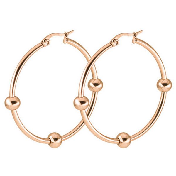 Cilla Jewels Oorringen Rosegoud verguld Titanium 60mm