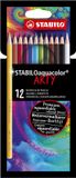 STABILO Kleurpotloden 1624 aquacolor Arty assorti etui à 12 stuks