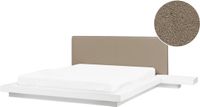 Beliani ZEN - Tweepersoonsbed - Wit/Taupe - 160 x 200 cm - MDF