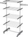 Merkloos Séchoir à linge pliable avec roulettes - Étendoir polyvalent pour intérieur et extérieur - Séchoir en acier peu encombrant 142 x 55 x 172 cm