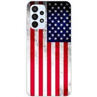 Samsung Siliconen hoesje compatibel met Samsung Galaxy A23 4G, Samsung Galaxy A23 5G met Amerikaanse vlag