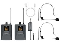 Audibax Missouri Free Head Dual UHF beugelmicrofoon met oplaadbare ontvanger
