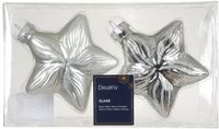 Decoris Orn.gls ster l9.8b4h10cm zilver 2st