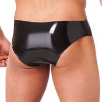 Rimba Latex heren slip met buttplug 10 x 3.5 cm - maat L