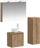 vidaXL Badkamermeubel Set 4-delig Artisanaal eiken Bewerkt hout en glas