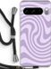 Case Company® - Swirl Paars Hoesje met Koord voor Google Pixel 8 Pro - TPU Back Cover