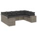 vidaXL 10-delige Loungeset met Kussens Poly Rattan Grijs