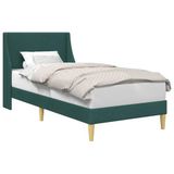 vidaXL - Bedframe - Effen - met - hoofdeinde - Donkergroen - 90 - x - 200 - cm - Stof