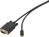 Renkforce TV, monitor Aansluitkabel [1x USB-C stekker - 1x VGA-stekker] 1.80 m Zwart