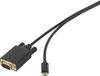 Renkforce TV, monitor Aansluitkabel [1x USB-C stekker - 1x VGA-stekker] 1.80 m Zwart