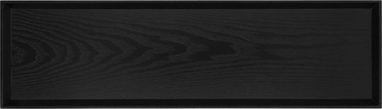 QUVIO Dienblad - Serveerplank - Borrelplank - Houten lade - Rechthoekig - Kaarsenplateau - Langwerpig - Decoratief - Zwart - Hout - Houtnerf - 19 x 66 x 3 cm