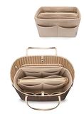 LEXSION Tasorganizer, vilt, inzetstuk met rits, voor draagtas, voor Speedy Neverfull PM MM, Beige, Large