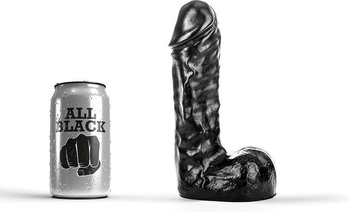 All Black Klassieke Dildo 19 x 4,8 cm - zwart