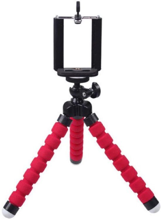 Octopus tripod voor alle telefoons - Telefoon houder - Statief voor algemeen gebruik - Rood
