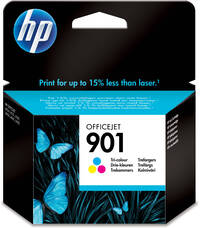 HP 901 originele drie-kleuren inktcartridge single pack / cyaan, geel, magenta