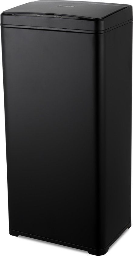MOA Sensor Prullenbak 50 Liter - Geruisloze Deksel - Vertraagd Sluiten Modus - RVS & ABS - Zwart