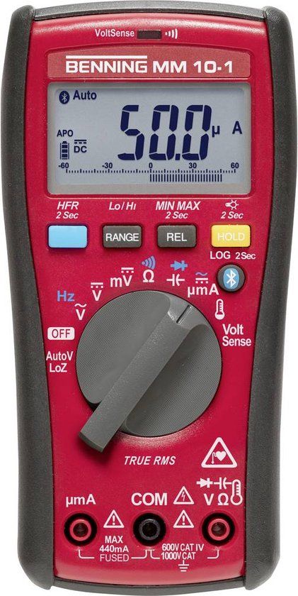 Benning MM 10-1 Multimeter Digitaal Datalogger, LoZ CAT IV 600 V