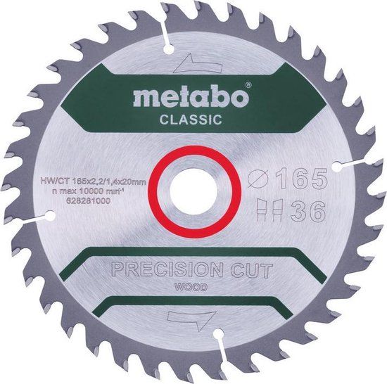 Metabo 628281000 HW/CT Cirkelzaagblad - 165 x 20 x 36T