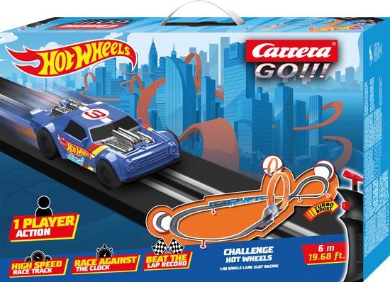 Carrera GO!!! Hot Wheels Racebaan - Blauw Night Shifter vs. Rood HW50 Concept - 6m