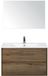 BES LED Porto Badmeubelset 90 cm - Tabacco - Keramische Wastafel Wit Slim met Spiegel