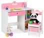 Bureau pour enfants avec chaise, avec un imprimé cygne, rose/blanc